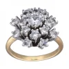 Anillo de Oro amarillo y blanco 18K con diseño y Circonitas
