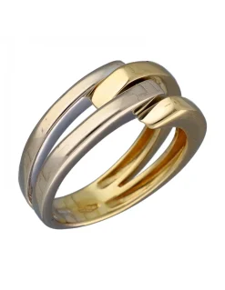 Anillo de Oro amarillo y Blanco con diseño Moderno