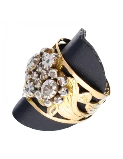Anillo de oro amarillo y blanco 18 kl zirconitas