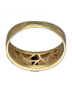 Anillo de Oro amarillo y blanco, con diseño Coctel, Circonitas y Ónix