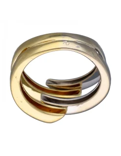 Anillo de Oro amarillo y Blanco con diseño Moderno