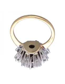 Anillo de Oro amarillo y blanco 18K con diseño y Circonitas