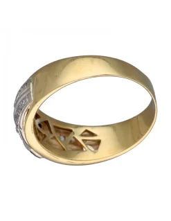 Anillo de Oro amarillo y blanco, con diseño Coctel, Circonitas y Ónix