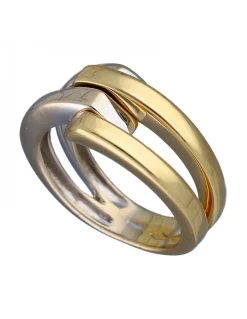 Anillo de Oro amarillo y Blanco con diseño Moderno