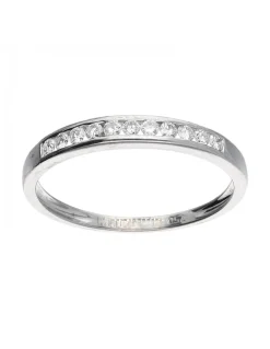 Anillo de oro blanco 18 K con diseño y brillantes