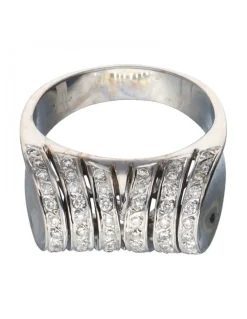 Anillo de oro blanco 18 kl con diamantes