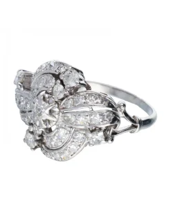 Anillo de oro blanco 18 kl con diamantes para mujer