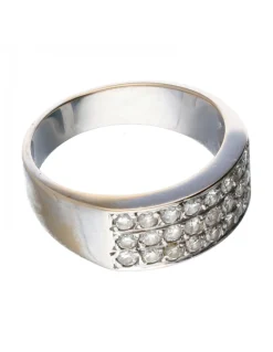 Anillo de oro blanco 18 kl con diamantes