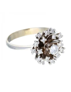 Anillo de oro blanco 18 kl con diamantes