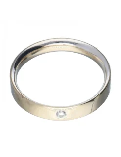 Anillo de oro blanco 18 Kl con diseño y brillante