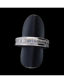 Anillo de oro blanco 18 kl zirconitas