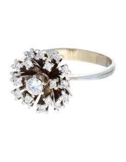 Anillo de oro blanco 18 kl con diamantes