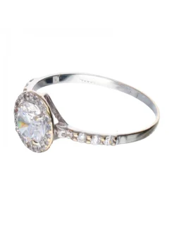 Anillo de oro blanco 18 kl con zirconitas