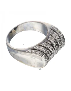 Anillo de oro blanco 18 kl con diamantes