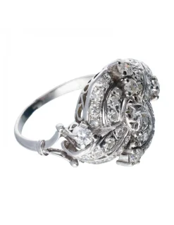Anillo de oro blanco 18 kl con diamantes para mujer
