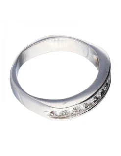 Anillo de oro blanco 18 kl para mujer con diamantes