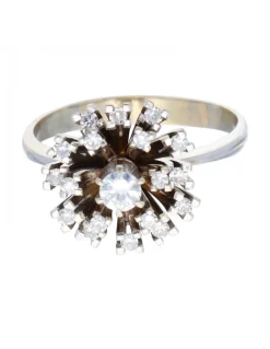 Anillo de oro blanco 18 kl con diamantes