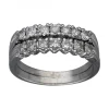Anillo de Oro blanco con diseño Alianza y catorce Circonitas