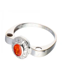 Anillo de oro blanco con amatista y zirconita
