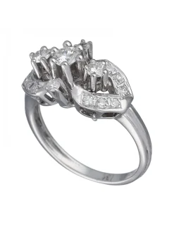 Anillo de Oro blanco con diseño Coctel y Brillantes