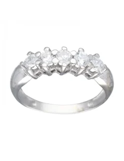 Anillo de Oro blanco 18K con diseño y Circonitas