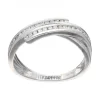 Anillo de oro blanco 18K con diseño y brillantes