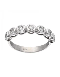 Anillo de oro blanco 18K con diseño y brillantes