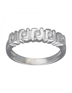 Anillo de Oro blanco 18K con diseño y Brillantes
