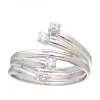 Anillo de Oro blanco 18K con diseño y Circonitas