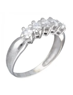 Anillo de Oro blanco 18K con diseño y Circonitas