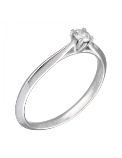 Anillo de Oro blanco 18K con diseño y Brillante