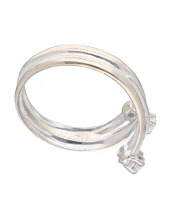 Anillo de Oro blanco 18K con diseño y Circonitas