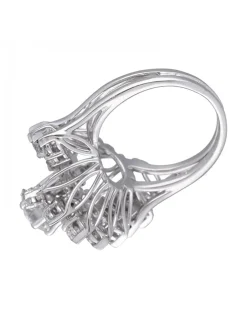 Anillo de Oro blanco 18K con diseño y Brillantes