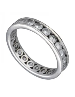 Anillo de Oro blanco 18K con diseño y Circonitas