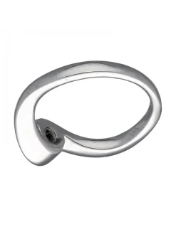 Anillo de Oro Blanco 18K con diseño y Brillantes