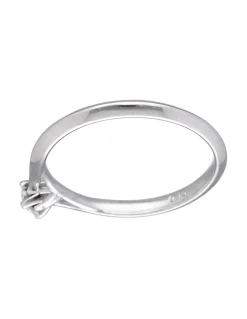 Anillo de Oro blanco 18K con diseño y Brillante