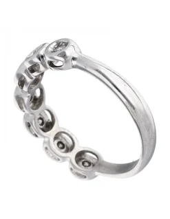 Anillo de oro blanco 18K con diseño y brillantes