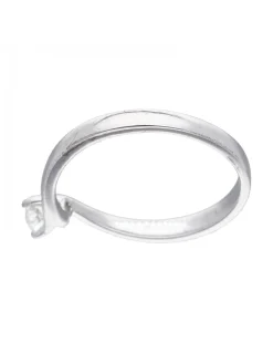 Anillo de oro blanco 18K con diseño y brillante