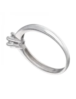 Anillo de oro blanco 18K con diseño y brillante