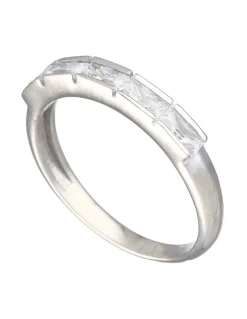 Anillo de Oro blanco 18K con diseño y Circonitas