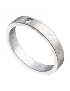 Anillo de Oro blanco 18K con diseño y Brillante