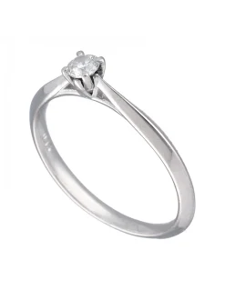 Anillo de Oro blanco 18K con diseño y Brillante