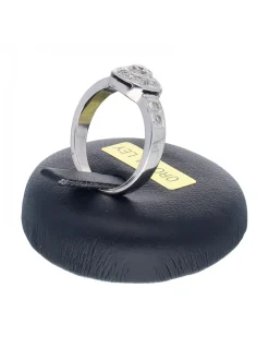 Anillo de oro blanco 18K con diseño y brillantes