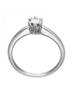 Anillo de oro blanco 18K con diseño y brillante