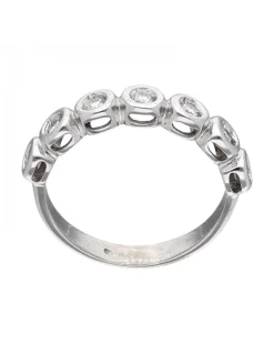 Anillo de oro blanco 18K con diseño y brillantes