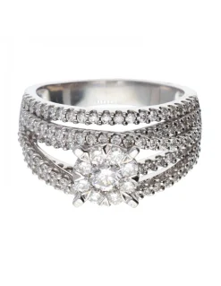 Anillo de oro blanco 18Kl con diamantes