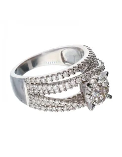 Anillo de oro blanco 18Kl con diamantes