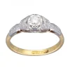 Anillo de Oro blanco y amarillo 18K con diseño y Brillantes