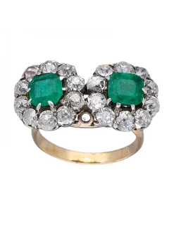 Anillo de Oro blanco y amarillo 18K con diseño y Brillantes