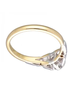 Anillo de Oro blanco y amarillo 18K con diseño y Brillantes